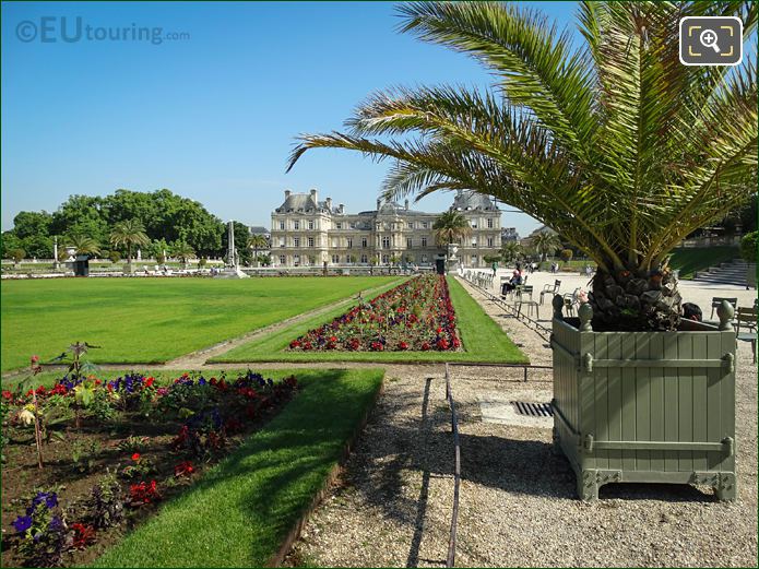 View down East side of garden to Palais du Luxembourg