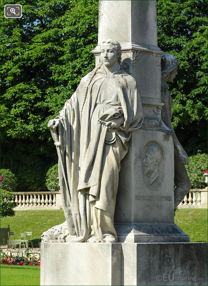 Jardin du Luxembourg Justice statue on Scheurer Kestner Monument