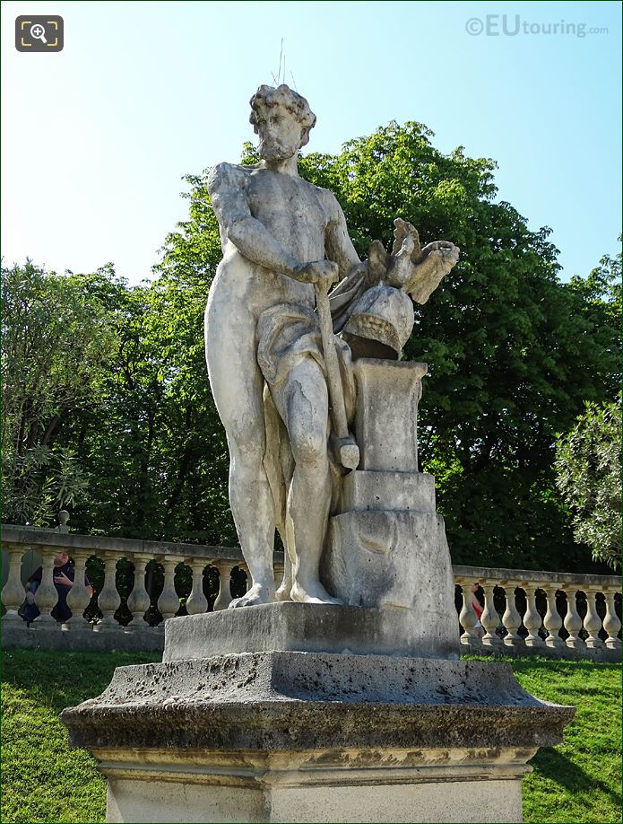 Jardin du Luxembourg Vulcan Presenting Arms statue, central garden East side