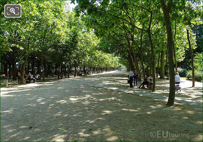 View East down Allee on West side of Luxembourg Gardens