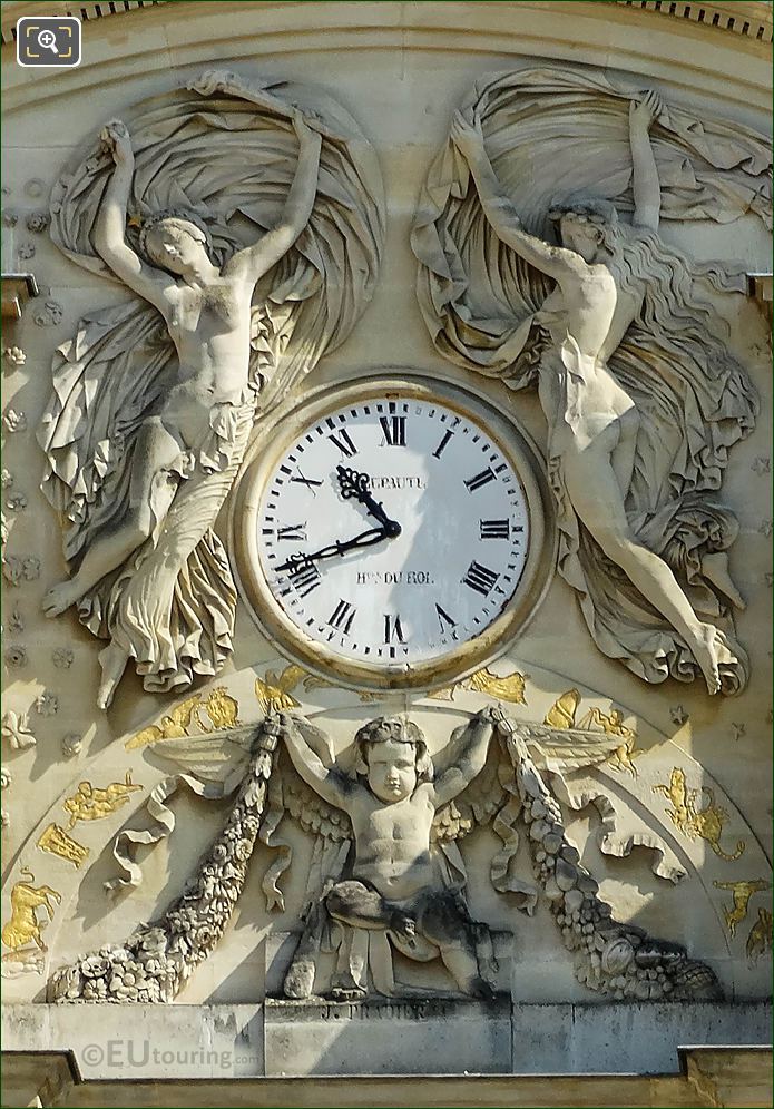 Jardin du Luxembourg Palace clock with relief sculptures