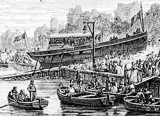 Drawing of boats at Musee Cite Nationale de l’Histoire de l’Immigration