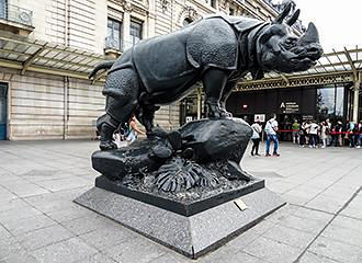 Rhinoceros sculpture at Musee d’Orsay