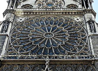 Northen rose window at Notre Dame de Paris Cathedral