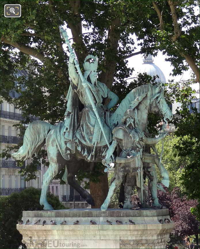 Notre Dame Charlemagne bronze statue