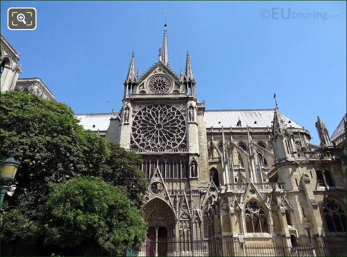 Notre Dame Rose Window and flying buttresses