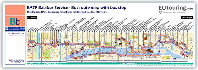 Map Balabus with stops