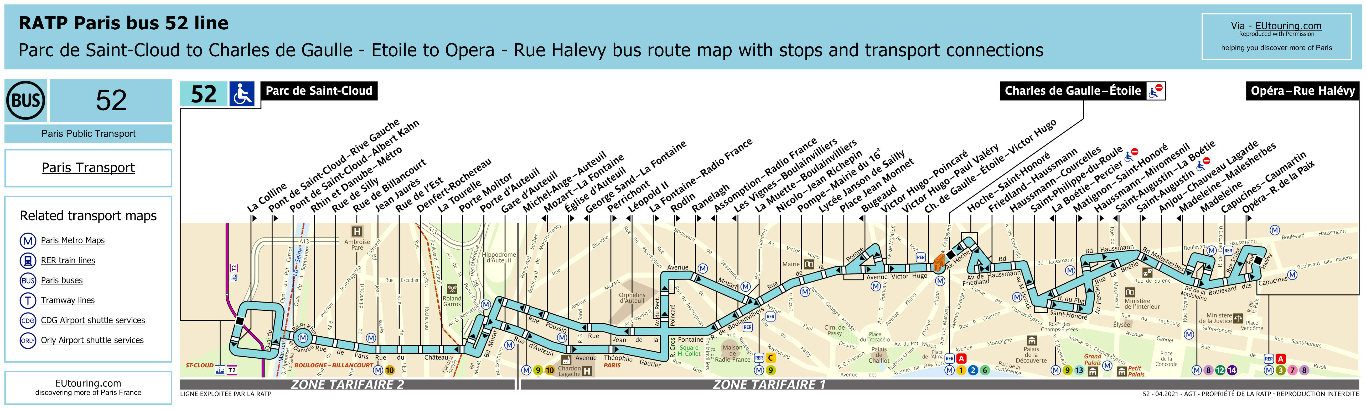 ratp route maps for paris bus lines 50 through to 59