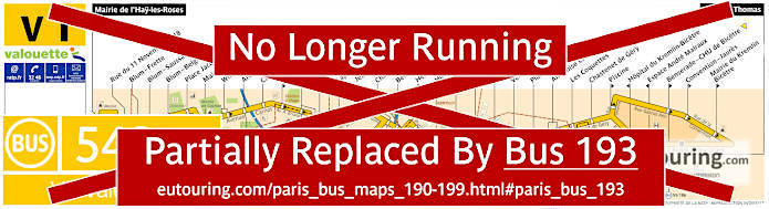 Paris bus 542 V1 not running replace by Bus 193