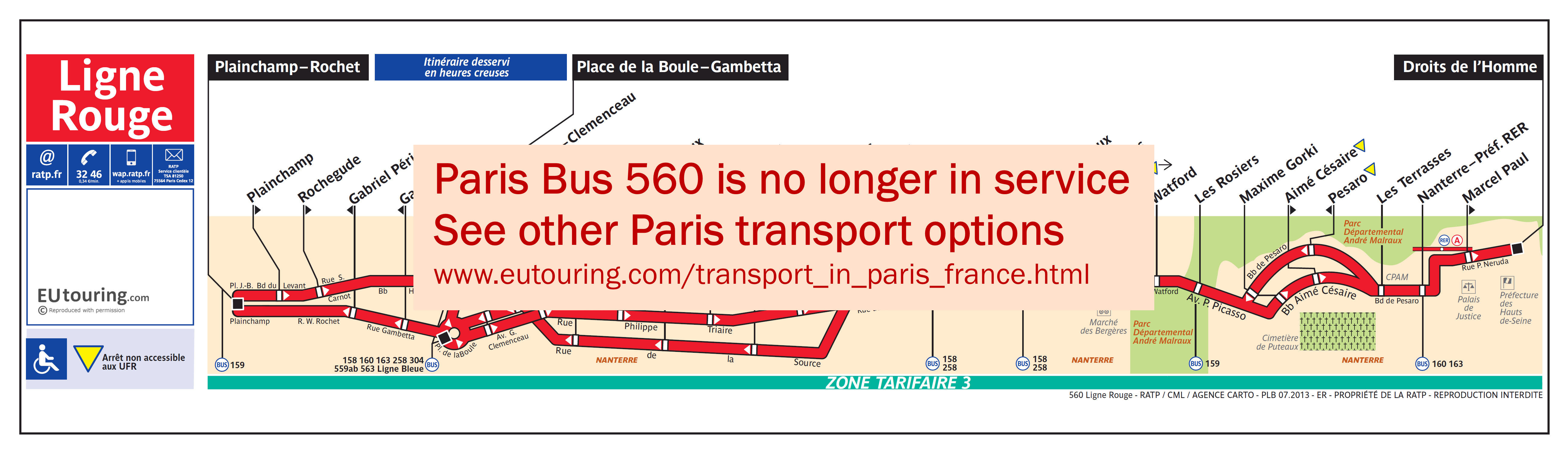 ratp route maps for paris bus lines 560 through to 569