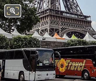 Paris tour buses Eiffel Tower