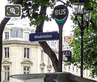 Paris RATP Madeleine bus stop