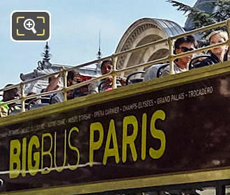 Paris BigBus tour bus at Petit Palais