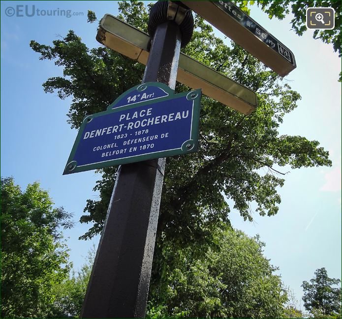 Place Denfert-Rochereau street sign 14th Arrondissement