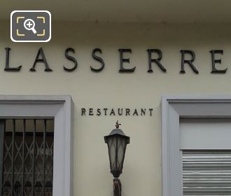 Lasserre Restaurant name front facade
