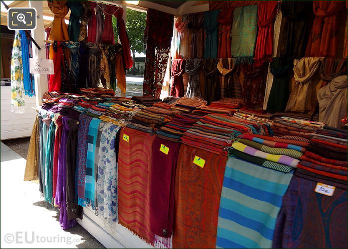 Market stall selling sarongs