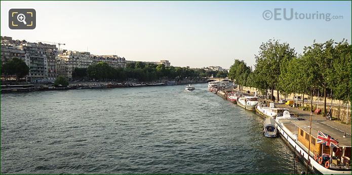 Barges and houseboats near Eiffel Tower Paris