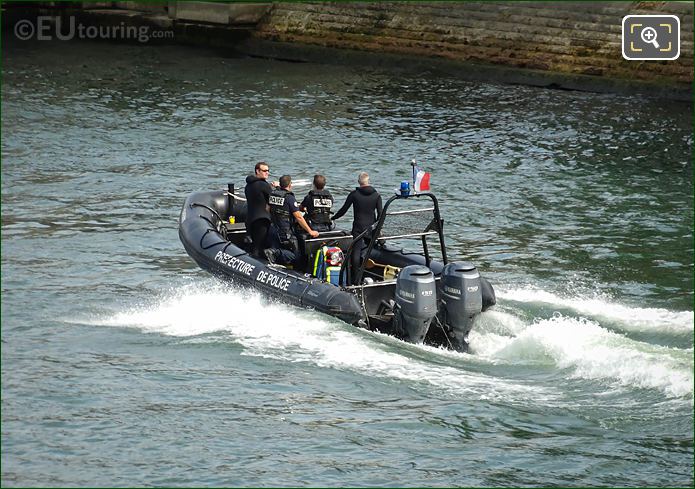 Brigade Fluviale police boat on River Seine