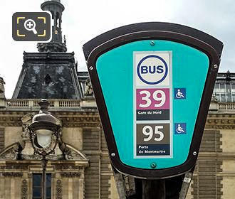 Paris RATP bus stop sign Musee du Louvre