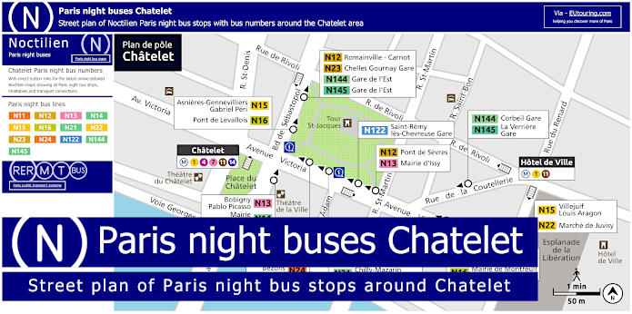 Paris night buses Chatelet