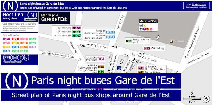 Paris night buses Gare de l'Est