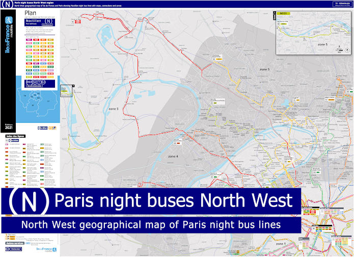 Paris night buses North West region