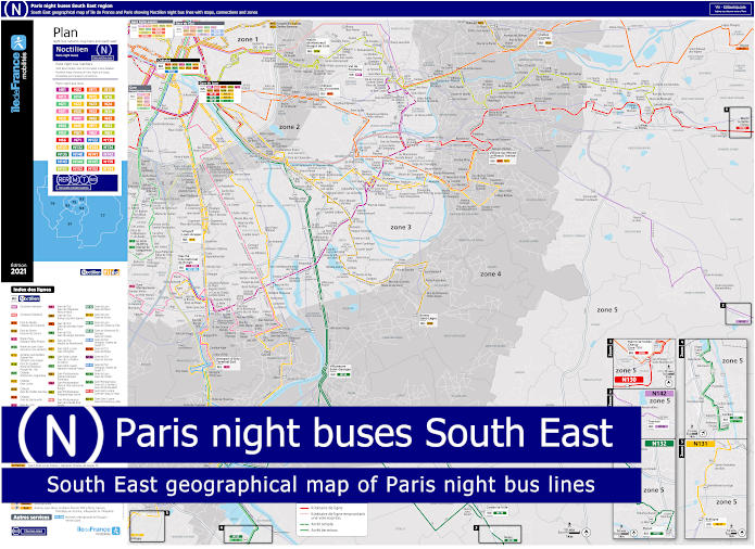 Paris night buses South East region