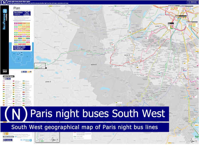 Paris night buses South West region