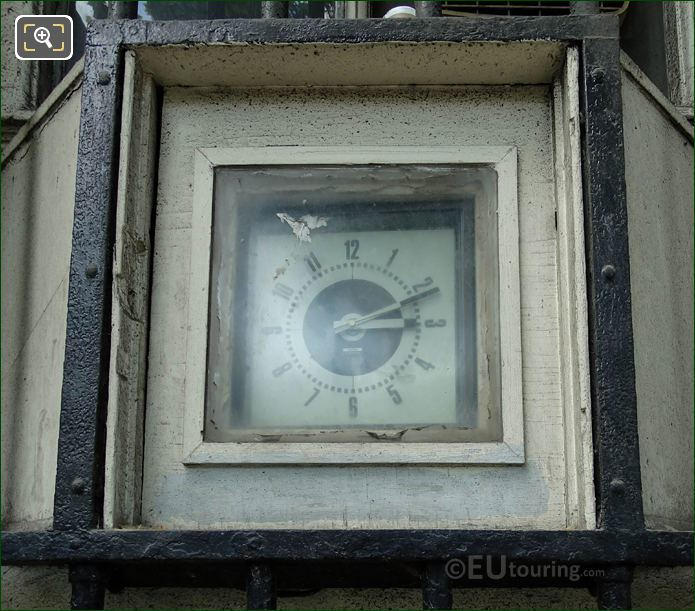 Historical clock on west Barriere d'Enfer building