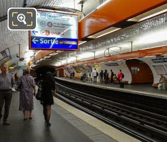 Metro platform Gare Denfert-Rochereau Paris