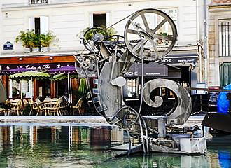 Jean Tinguely sculpture at Place Igor Stravinsky