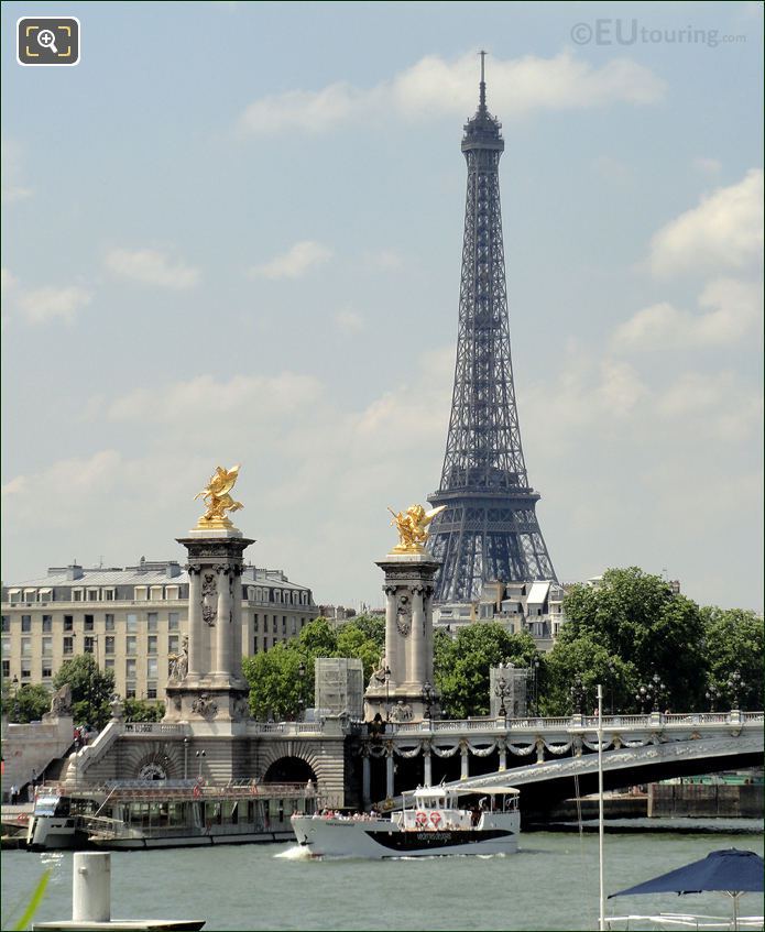 Eiffel Tower behind Pont Alexandre III