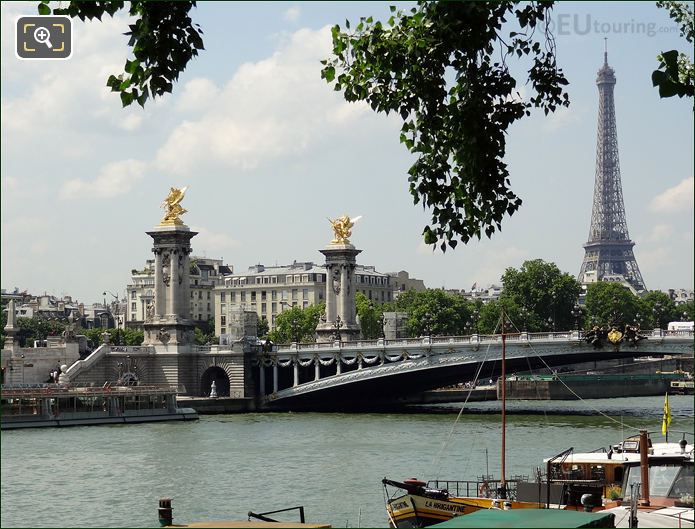 River Seine boats and Pont Alexandre III