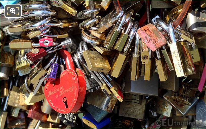 Engraved Love Locks on the Lovers Bridge