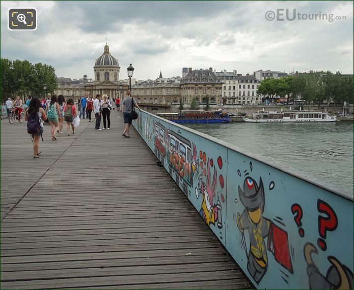 Painted panels on eastside of Pont des Arts