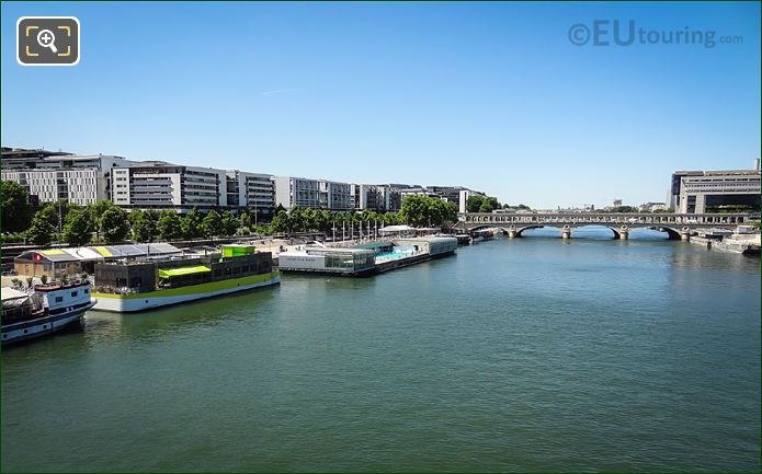 Aerial view of River Seine and Pont de Bercy