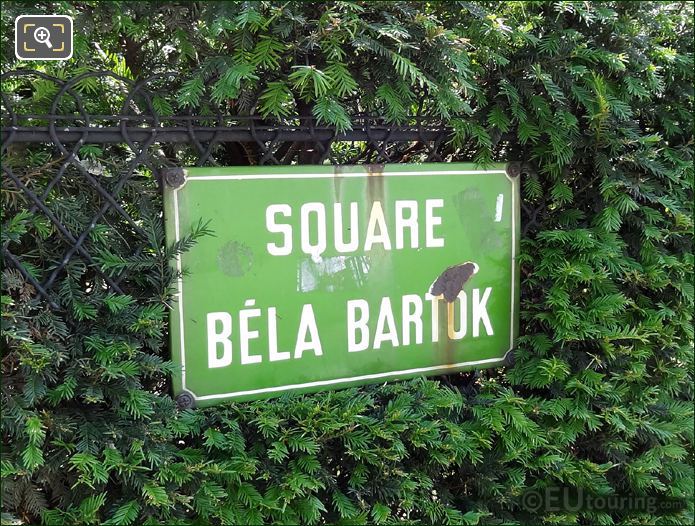 Plaque of Square Bela Bartok, Paris