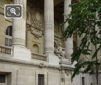 Grand Palais NE colonnade with Contemporary Art statue