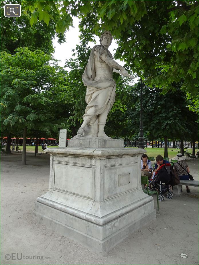 Marble Julius Caesar statue in Jardin des Tuileries