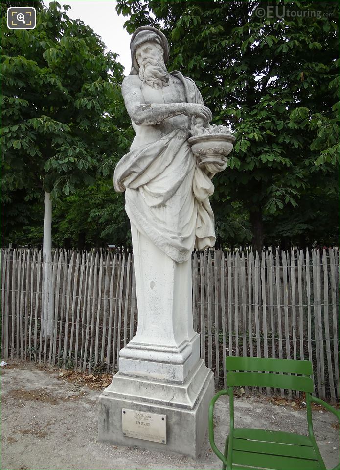 Front view of L'Hiver statue