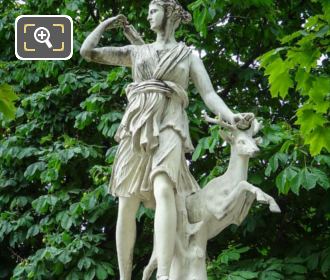 Tuileries Gardens Goddess of the Hunt statue Diane a la Biche
