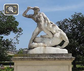 Hercules and Minotaur statue in Jardin des Tuileries Paris