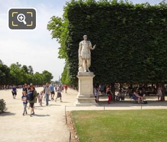 Julius Caesar statue in Carre area of Jardin des Tuileries