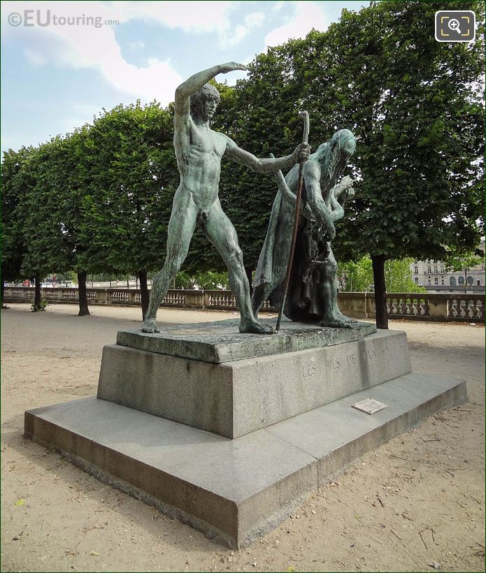 Front and RH sides of Les Fils de Cain statues