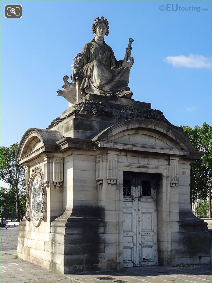 Doors on Pavilion Guardhouse with Marseille statue above