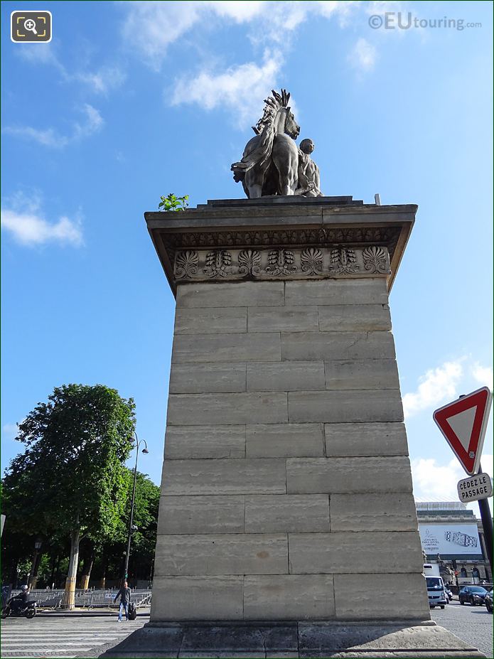 View up to back of the Horse of Marly statue