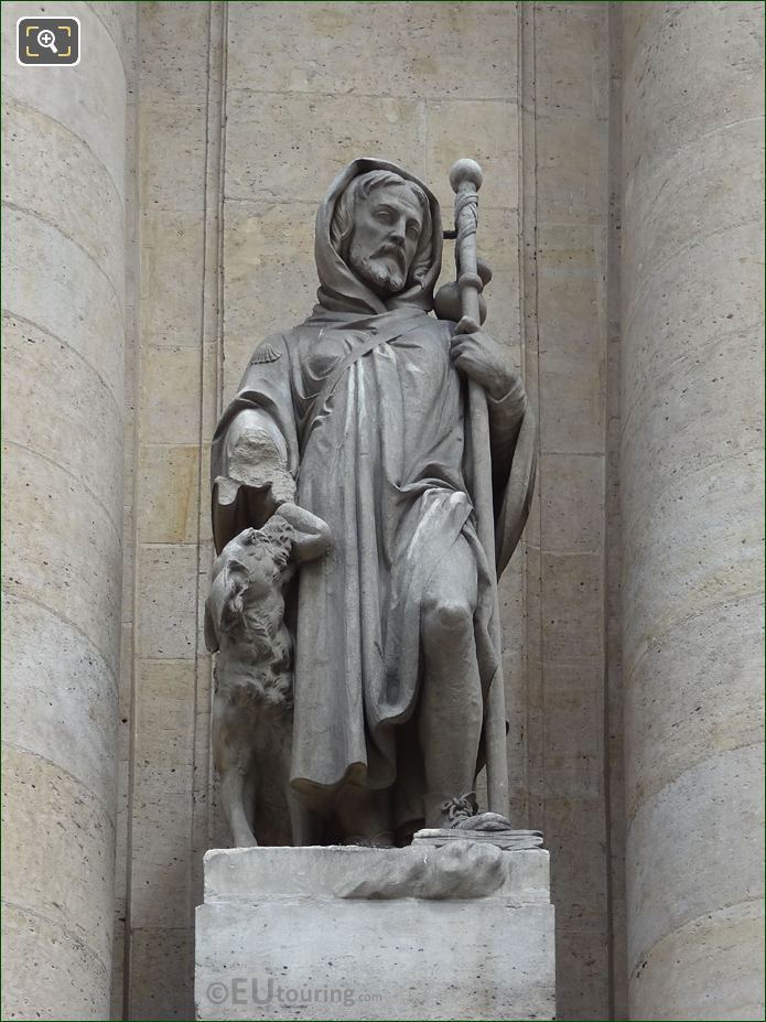 Saint Roch and dog statue, Eglise Saint-Roch, Paris