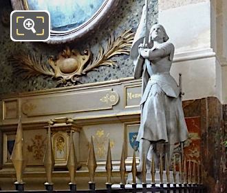 Sainte Jeanne d'Arc statue in Chapelle Saint Francois de Sales