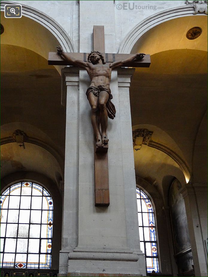 Christ on the Cross sculpture in Eglise Saint-Roch
