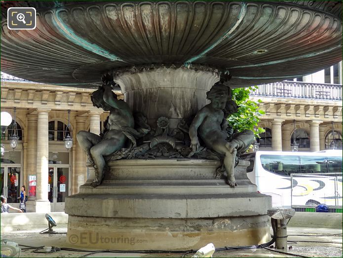 Base of Fontaine Nymphe Fluviale with Ronde d'Enfants statues 
